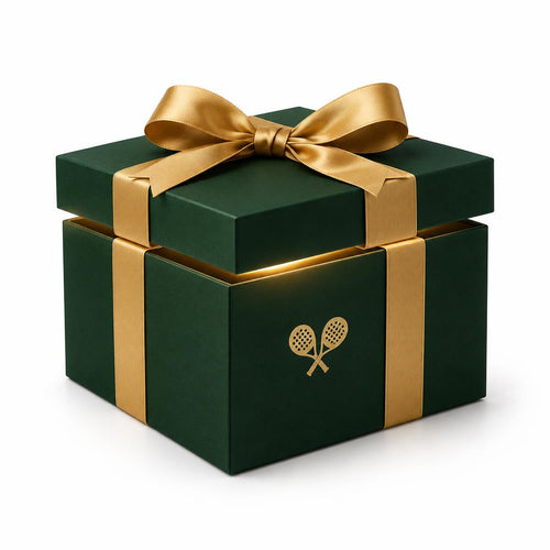 Padel-themed green and gold mystery box