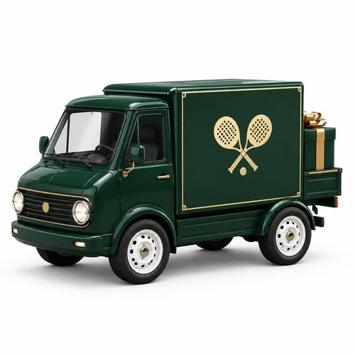 Padel-themed priority delivery truck